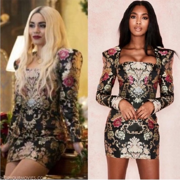 NWOT HOUSE OF CB 'Mona' Jacquard Boned Bustier Long Sleeve Mini Dress Size XS - Picture 2 of 16